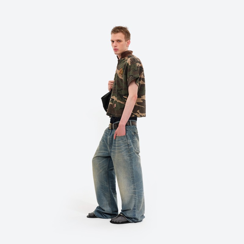 Distressed Camo Polo